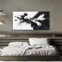 QSQ Black And White Wall Art Modern Abstract Wall Art For Living Room Prints Black Canvas Art Wall Decor Abstract Paintings Picture For Bedroom Office Home Wall Decor Chicago Artwork 24 × 48 In