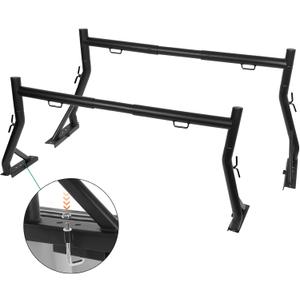 Non-Drilling Truck Rack, Heavy Duty Steel Extendable Truck Bed Ladder Rack, Fit for 52" to 71" Wide Truck Bed, 800 lb. Capacity