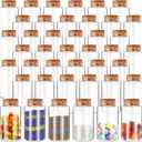 Nuenen 50 Pcs 3oz Plastic Sand Art Bottles with Corks Stoppers Small Clear Containers for Sand Art Mini Vial Potion Bottles Plastic Jars with Lids for DIY Arts and Craft Supplies