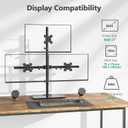 WALI Triple Monitor Stand, Height Adjustable Free-Standing Monitor Desk Mount, fits 3 Computer Screens up to 27 Inch, Holds up to 22lbs per Arm (GMF003)