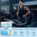 HMB and L-Leucine Gummies, 3000mg, with Trehalose, for Muscle Growth, Muscle Relief and Workout Recovery, for Adults & Elder, Vegan, Gluten Free, Apple Flavor, 120