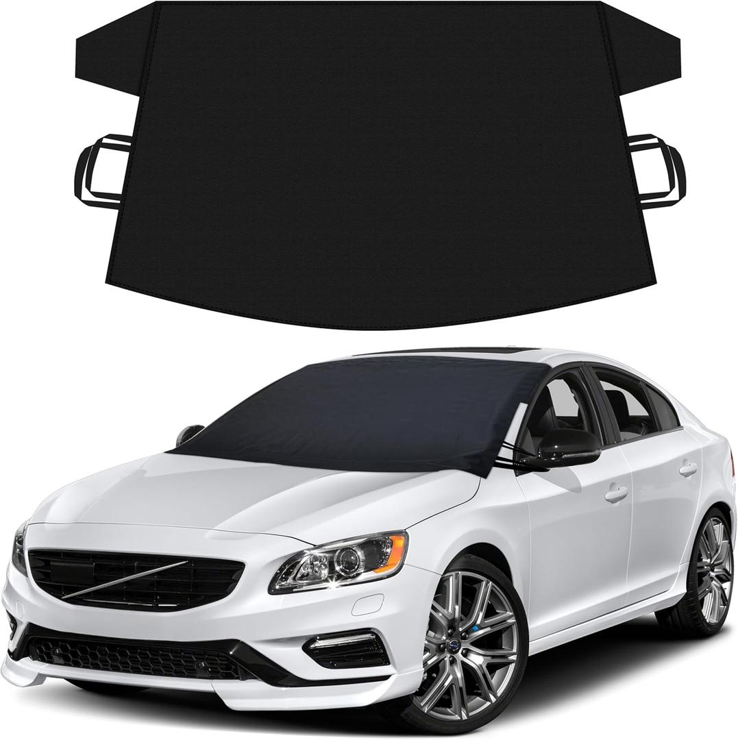 Windshield Cover for Ice and Snow | Oxford Fabric Windshield Cover for SUV, Sedan, Coupe & Hatchback | Protection from Snow, Ice & Frost | Winter Car Accessories (Small)