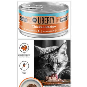 BIXBI Liberty Canned Wet Cat Food - Grain Free, Chicken Pate Recipe, 2.75 Ounce (Pack of 24) BBD: 

June 30 2025