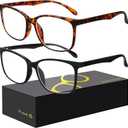 hunsquer Blue Light Glasses for Women Blue Light Blocking Glasses Men Computer Gaming Blue Screen Glasses Mens Blue Light Blocker Glasses (Black+Leopard)