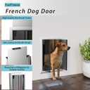 Dog Door for Wall, Energy Efficient French Doggy Door with Aluminum Frame, Telescoping Tunnel, Magnetic Flaps and Sliding Lock Panel, Easy Install for Walls 4"- 7 7/8" Thick, Large (up to 80 lbs)