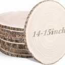 Tioncy 10 Pack Large Wood Slices for Centerpieces Unfinished Rounds Wood Slabs for Tables Decor Natural Wooden Circle for DIY Crafts Rustic Wedding Centerpiece Decor (14-15 Inch)