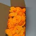 JMUQ 80 Pcs Artificial Marigold Flowers, 2 inch Silk Marigolds Bulk with Stems, Orange Artificial Flowers for Dia De Los Muertos Diwali Home Decor Marigold Garland Day of The Dead Decorations