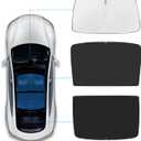 for Tesla Model Y Sunshade Roof Sunroof Shade 2025 2024 2023 2022 2021 2020(Ice Black) & Tesla Model Y Windshield Sunshade Front Window Sun Shade Block UV Rays Heat, Not Suitable for Tesla Juniper