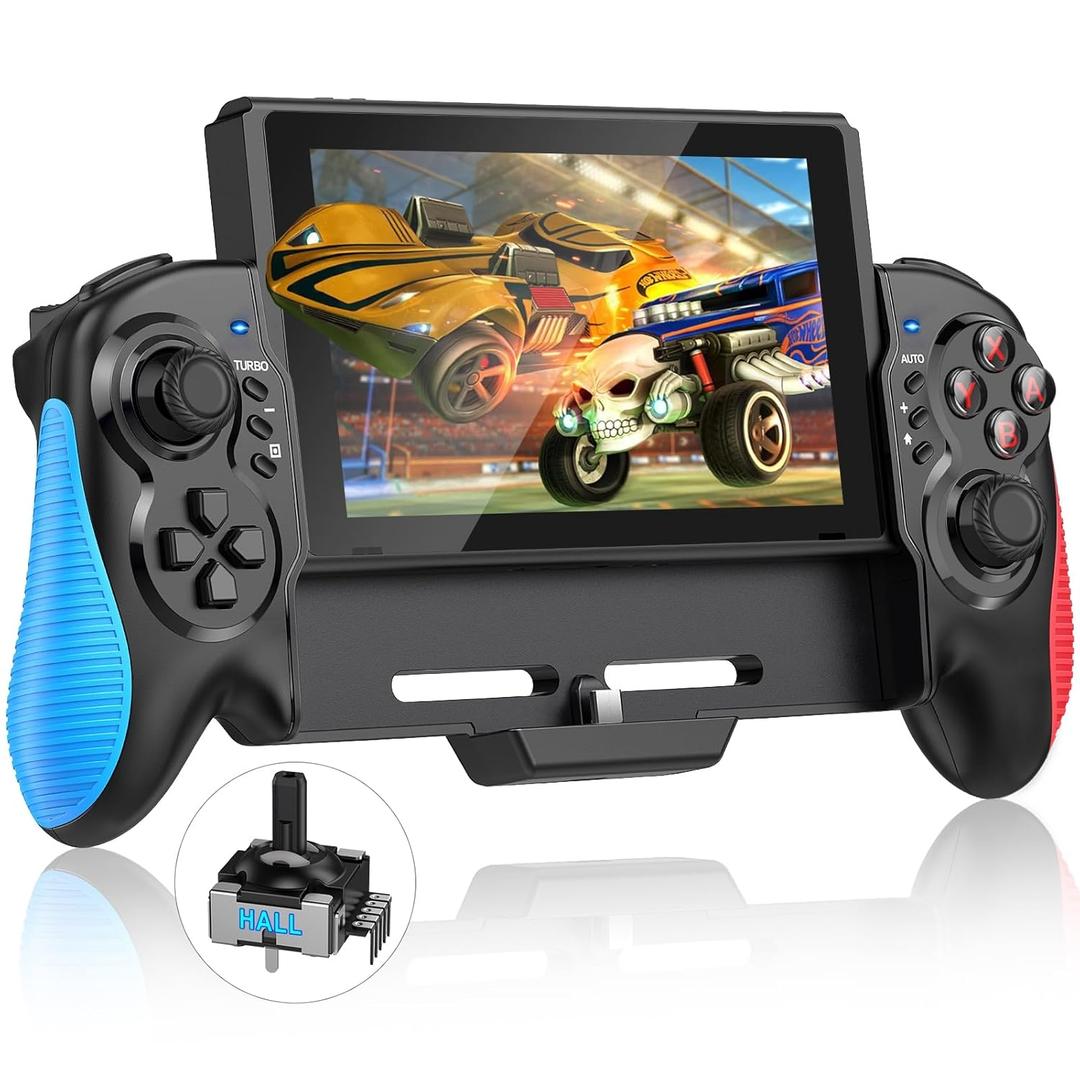 Gammeefy Switch Controller for Switch/Switch OLED, Hall Effect One-Piece Joypad Controller Replacement for Switch Pro Controller, Switch Remote with Turbo & Dual Motor Vibration