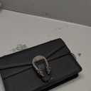 Genuine Leather Shoulder Bag Chain Purse for Women-Fashion Crossbody Bags, Evening Handbag Underarm Bags Satchel (Black)