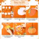 Feifeiya 24 Sets Thanksgiving Crafts Kit DIY Fall Paper Crafts with Colored Tissue Paper Sticker Tool Turkey Pumpkin Leaf Acorn Suncatcher Hanging Ornaments for Classroom Activity Harvest Party Window