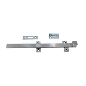 QCAA Heavy Duty Surface Bolt, Steel, 12", Brushed Chrome Finish, 1 Pack, Made in Taiwan