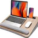 HUANUO Laptop Lap Desk - Portable Lap Desk with Pillow Cushion, Fits up to 17 inch Laptop, with Anti-Slip Strip & Storage Function for Home Office Students Use as Computer Laptop Stand, Book Tablet