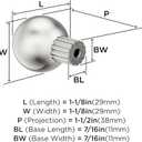 Amerock Cowrie 1-1/8 inch (29mm) Diameter Polished Nickel Cabinet Knob, BP37700PN