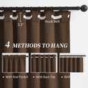 KEQIAOSUOCAI Brown Linen Textured Blackout Curtains 102 Inches Long for Living Room, 100% Light Blocking Curtain Drapes Chocolate Brown 50 by 102 Inch Length 2 Panels Back Tab Rod Pocket