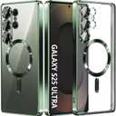 Compatible with Samsung Galaxy S25 Ultra CaseOnly.Magnetic Cover for S25 Ultra. Glossy Slim Thin Soft funda capa para for Galaxy S25 Ultra 6.9 inch.Compatible with MagSafe (Deep Green)