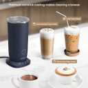 SIMPLETASTE Milk Frother, 4-in-1 Electric Milk Frother and Steamer, Automatic Warm and Cold Foam Maker and Milk Warmer for Latte, Cappuccinos, Dark Blue