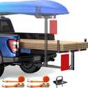 JY PERFORMANCE Truck Bed Extender, Pickup Truck Bed Extender Hitch Mount, 2 in 1 Design Foldable 500lbs Capacity Truck Bed Extension for Kayak Canoe Ladder Lumber