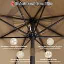 Blissun 9' Outdoor Patio Umbrella, Outdoor Table Umbrella, Yard Umbrella, Market Umbrella with 8 Sturdy Ribs, Push Button Tilt and Crank (Tan)