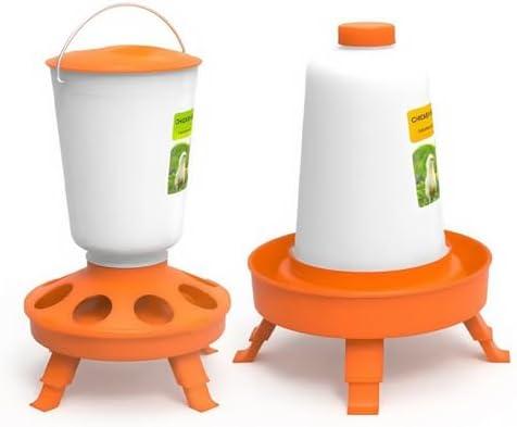 Baby Chick Feeder and Waterer Kit,Beginner Poultry Starter kit/Top Fill Chicken Feeder Feeder and Waterer Set, 3.5 lb Feeder, 1.5L Waterer
