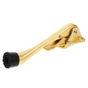 KICHOUSE Heavy Duty Kickdown Door Stopper Floor Mount with Anti-Slip Soft Tip, Large Brushed Gold Door Hold Open Device for Commercial and Residential Use