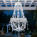 Hanging Solar Lantern Outdoor Chandelier, Waterproof Modern Crystal Acrylic Pendant Light with Cool White LED S Hook Gifts for Women Garden Decor Light for Gazebo, Patio, Yard, Party, Wedding