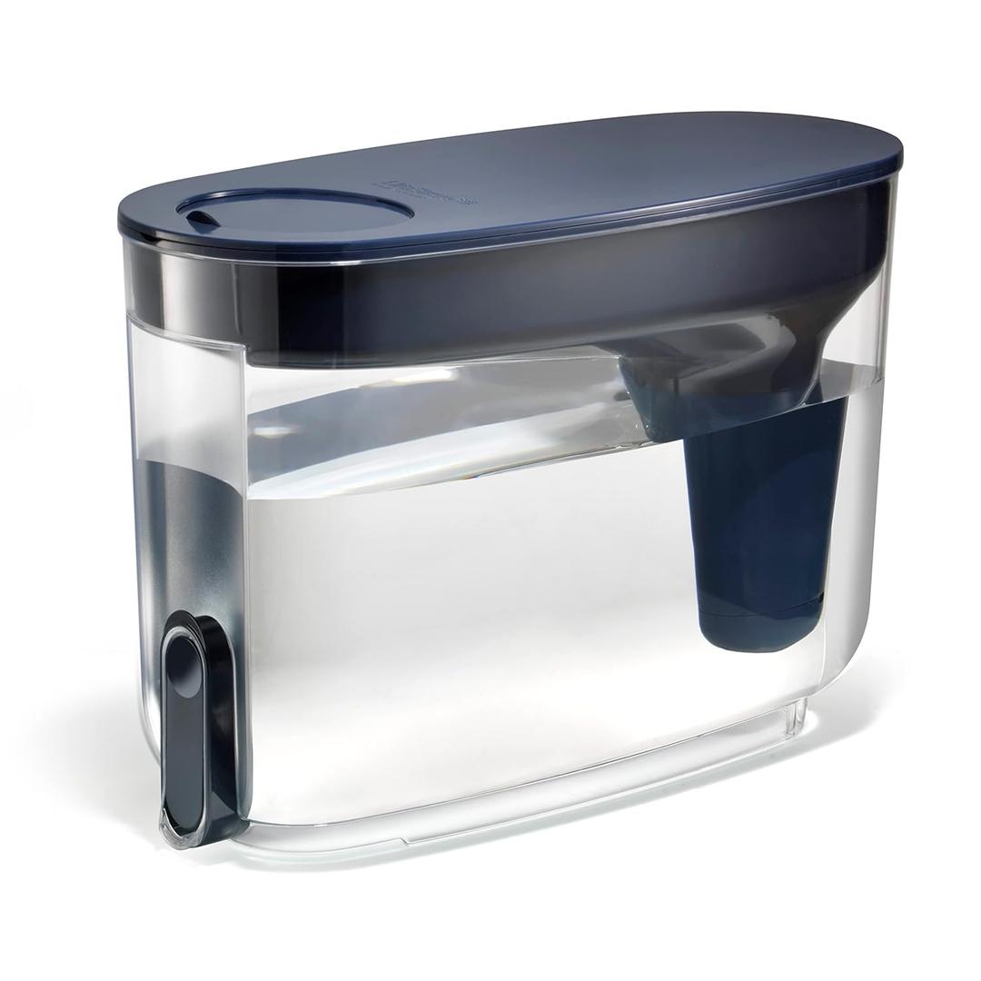 LifeStraw Home Water Filter Dispenser, 18-Cup, Midnight Blue, BPA Free for Protection Against tap Water contaminants Including Bacteria, parasites, microplastics, Lead, Mercury, and Other Chemicals