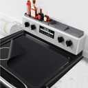 Silicone Stove Cover for Glass Top Electric Stove - Electric Cooktop Protector, Silicone Stove Mat, Dish Drying Mats for Kitchen Counter, Heat-resistant Trivet (Black,28x20 in)