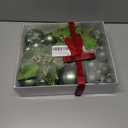 Christmas Ball Ornament Set, 48Pcs Green Plastic Christmas Tree Hanging Decorations with Gift Package for Xmas Winter Holiday Wedding Party Decor