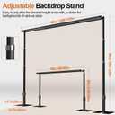Heavy Duty Backdrop Stand - 10x10ft, Double Crossbar Pipe and Drape Kit, Adjustable Metal Frame for Wedding & Birthday Party Decorations - Black