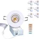 Canless Recessed Gimbal Downlight Rotatable-Spotlight 5 CCT 3 Inch Eyeball Ceilling Potlight, Dimmable Recessed Lights Fixture with Junction Box, 8W CCT Adjustable, White Round Trim, 6 Pack