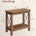 VASAGLE 2-Tier End Table, Side Table with Bottom Shelf, Nightstand for Small Spaces, for Living Room, Bedroom, Farmhouse Style, Honey Brown ULET235K41