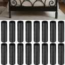 16 Pcs Bed Frame Toe Protectors 6" Bed Frame Leg Covers Feet Protectors to Keep Your Toes from Hard Furniture Legs Corner Guards, No Adhesive or Glue (Black)