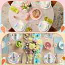 Round Easter Placemats Set of 6, 13.5" x 13.5" Easter Egg Bunny Rabbit Place Mats Flower Floral Doily Linen Seasonal Spring Table Decor for Home Party Kitchen Dining Tableware Decorations