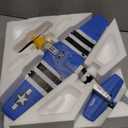 VOLANTEXRC RC Plane 4 Channel P51D Mustang Remote Control Airplane Fighter RTF with 6-Axis Gyro, 3 Modes Easy to Fly, 2.4GHz Radio Controlled Aircraft for Beginners & Adults (Blue)