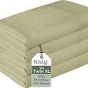 Royale Linens 2 Pack Bulk Flat Sheet Set - Top Sheets - Soft Microfiber - Wrinkle & Stain Resistant - for Hotel, Massage Table, Hospital, Dorm- Twin XL Flat Sheet Sold Separately (Twin Xl, Sage Green)