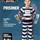 Spooktacular Creations Halloween Prisoner Costume Kids, Jail Costume with Handcuffs for Child Boys Halloween Dress Up Party (M)