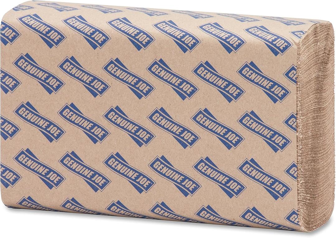 Genuine Joe GJO21040 Multifold Natural Towels (16 Packs, 250 per pack) (Kraft)