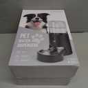 7L Automatic Dog Water Dispenser Bowl, Gravity Pet Water Dispenser with Stainless Steel Bowl, No Spilling Large Capacity Water Feeder for Dogs Cats (7L Without Filter Black)