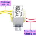 12V/10W AC/AC Power Transformer, Input 120V/60HZ Single-Phase Transformer, Applicable to Motorhome Electric Fireplace, Instrument, Small Power K-001, LED Light Strip, Lndustrial Control, etc.