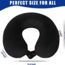 SAIREIDER Travel Pillow 100% Pure Memory Foam Travel Neck Pillow, Airplane Pillow for TravelingCarHomeOfficeWashable CoverBlack