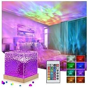 Meinice Northern Lights Ocean Wave Projector Light, 16 Colors Galaxy Projector Light Aurora Projector, Underwater Lamp Wave Night Light with Remote Control for Office Bar Restaurant