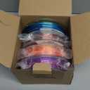 AMOLEN Silk PLA 3D Printer Filament Bundle, Shiny Dual Color Filament 1.75mm Pack, Multi Color Change 3D Printing Filament for Most FDM 3D Printer, 4 Spools 200g Each (200*4-dual Red Gold/Red Green/Red Blue/Blue Green)