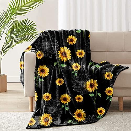 Sunflower Blanket Soft Cozy Lightweight Sunflower Gifts for Women Adults, Sunflowers Decor Throw Blanket for Couch Sofa Bed Living Room Home Decor 50x60 inch