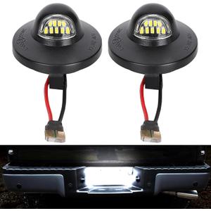 LED License Plate Light Tag Lights Assembly Compatible with Ford F150 F250 F350 F450 F550 Superduty Ranger Explorer Bronco Excursion Expedition,6000K White, 2PCS (Black)