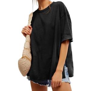 Tankaneo Womens Oversized Tshirts Summer Casual Short Sleeve Crew Neck T Shirt Loose Fit Side Slit Tee Tops Medium, Black Tankaneo Womens Oversized Tshirts Summer Casual Short Sleeve Crew Neck T Shirt Loose Fit Side Slit Tee Tops Medium, Black