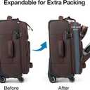Hanke 20 Inch Softside Expandable Carry On Luggage with Spinner Wheels, Rolling Suitcase Travel Luggage with TSA Approved Luggage,Coffee