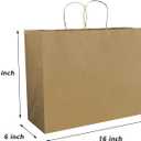 FACEBAG 100Pcs Brown Paper Bags with Handles Bulk, 16x6x12 Inches,Large-sized Kraft Paper Shopping Bags&Gift Bags for Party FavorsGrocery Shopping & RetailReusable & Durable
