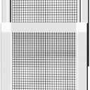 Hakuna Pets V2 Patio Pet Door Screen Insert Panel for Sliding Doors, Fits Door Track Min Ht 59.05" to Max Ht 84.25",UV Resistant Mesh, Locking Magnetic Dog Door, Easy Install and Removal,Medium,White