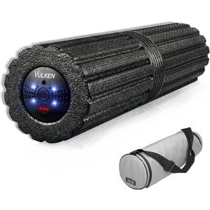 Vulken Extra Long 17 Vibrating Foam Roller 4 Speeds 3800RPM High Intensity Quick Charge Electric Foam Roller Tissue Massager for Muscle Recovery